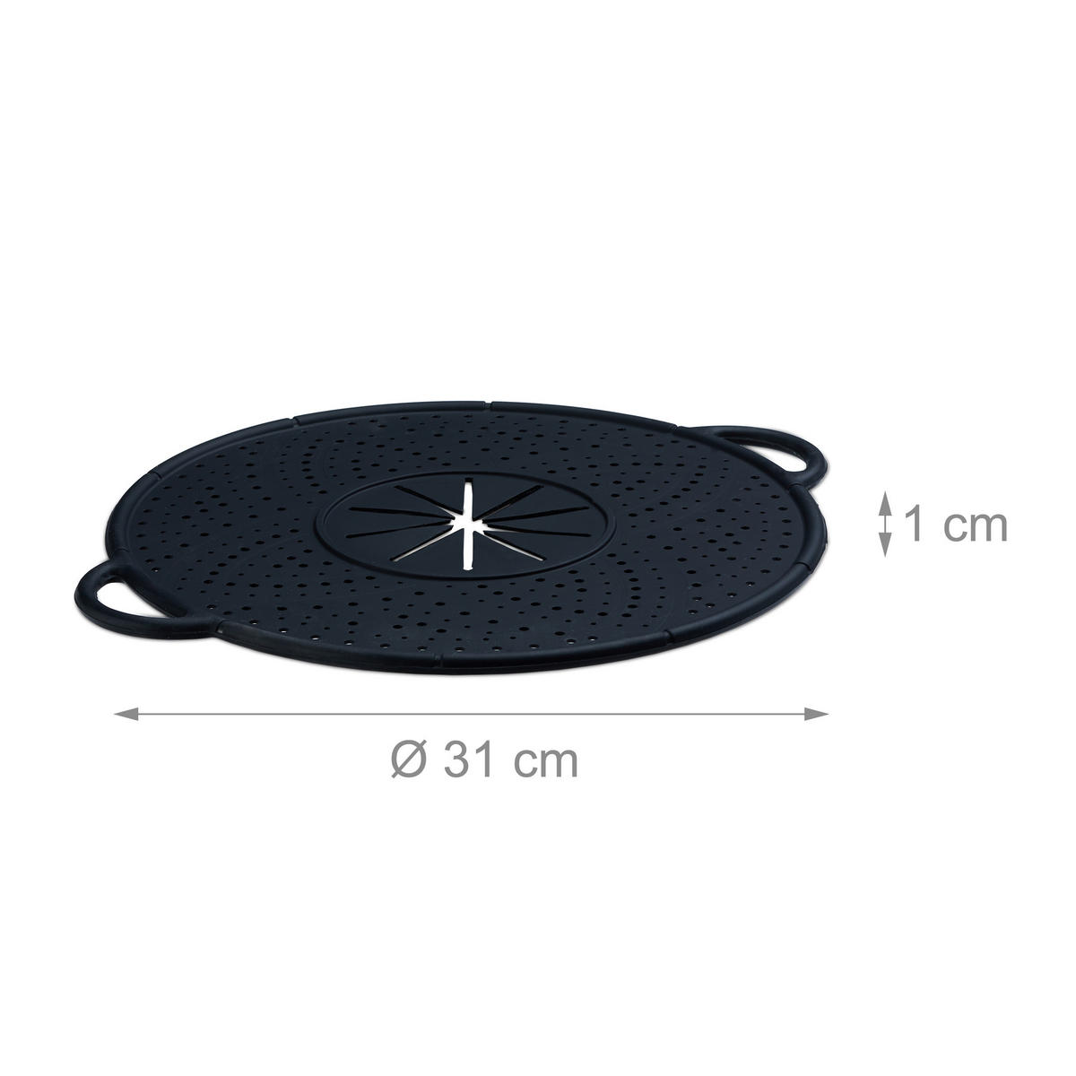 ÜBERKOCHSCHUTZ - Schwarz, Kunststoff/Metall (31/36.5/1cm) - Relaxdays