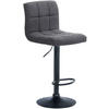 BARHOCKER MADRID Hellgrau Stoff Schwarz - Hellgrau, Textil/Metall (46/94/47cm) - DELUKE