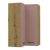 ECKHÄNGESCHRANK Bonn W14/60 Eiche Artisan / rosé kupfer matt 60 / 60 / 96cm - Hellrosa/Eiche Artisan, Holz/Holzwerkstoff (60/96/60cm) - Feldmann-Wohnen
