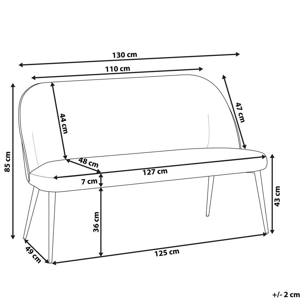 Thumbnail - Beliani 2-Sitzer-Küchensofa, Dunkelgrün, Textil, 130x85x49 cm, Wohnzimmer, Sofas & Couches, Sofas, 2-Sitzer Sofas