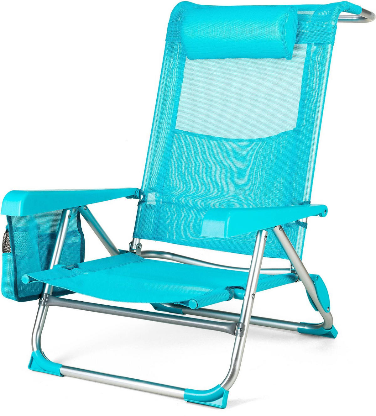 GARTEN-RELAXSESSEL 2-in-1 Sessel/Liege, bis 120 kg - Blau, Textil/Metall (58/41/101cm) - Outtec