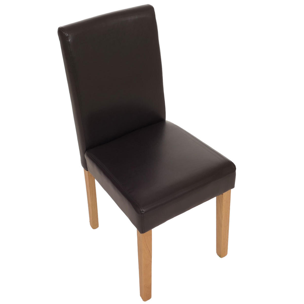 ESSZIMMERSTUHL 4er-Set klassisch und zeitlos 90x43x56cm Sitzhöhe 45cm Leder Braun helle Beine - Braun, Leder (43/90/56cm) - CHEFGASTRO