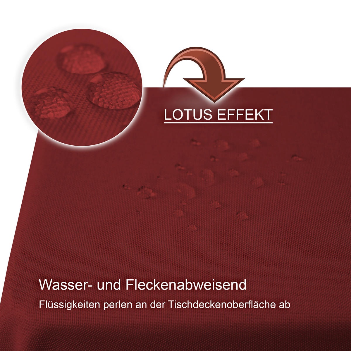 TISCHDECKE Leinenoptik 110/220 cm eckig Bordeaux - Bordeaux, Textil (110/220cm) - TiborTex