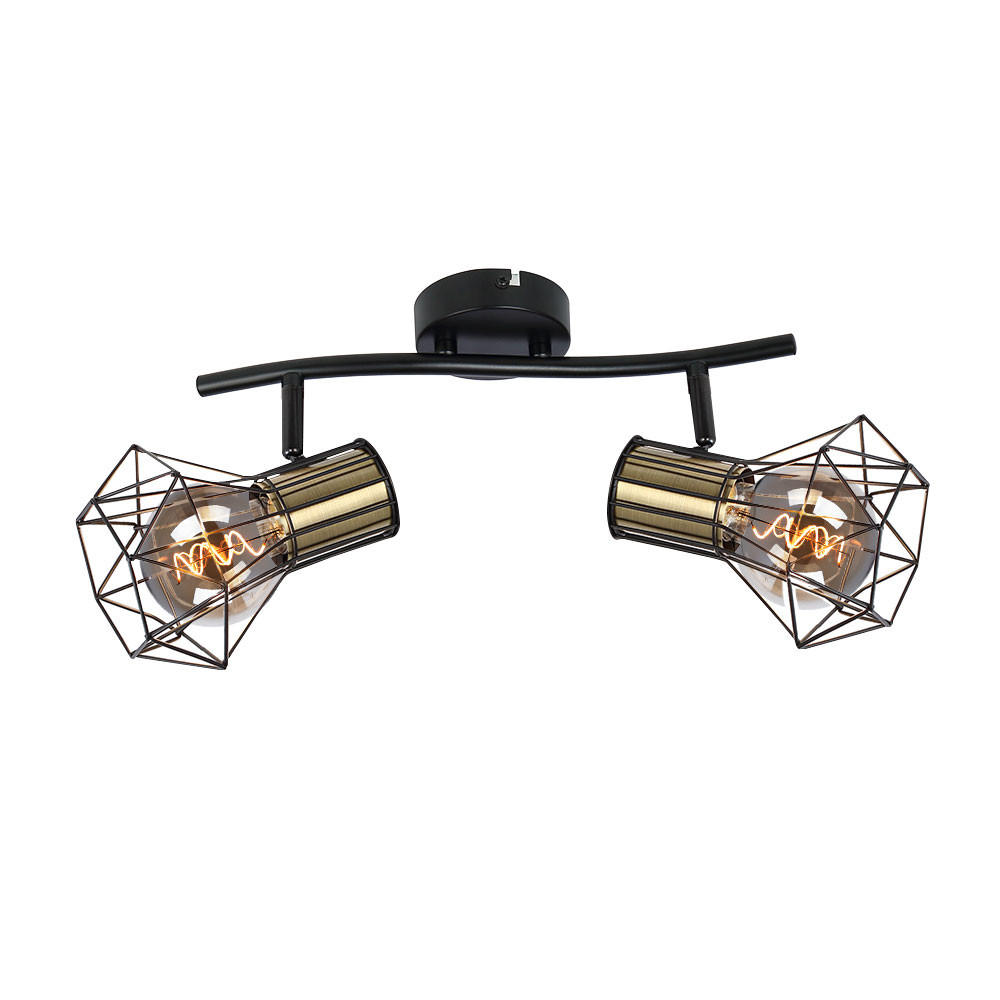 DECKENLEUCHTE Metall Schwarz Gitteroptik - Schwarz, Metall (34/13/19cm)