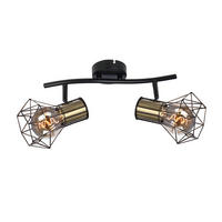 DECKENLEUCHTE Metall Schwarz Gitteroptik - Schwarz, Metall (34/13/19cm)