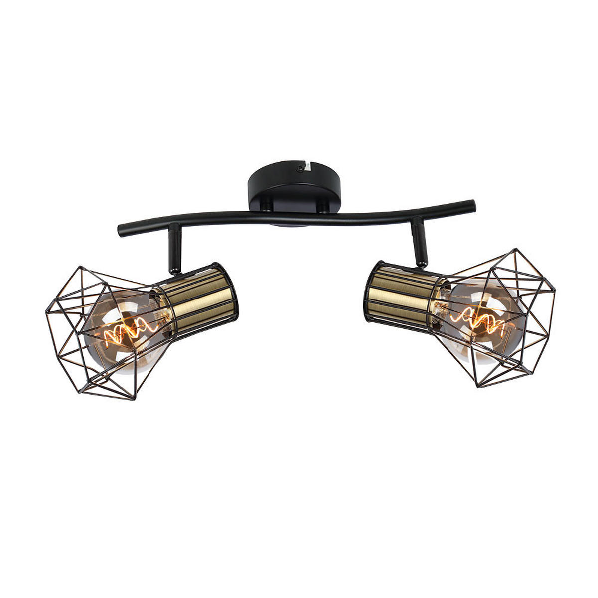 DECKENLEUCHTE Metall Schwarz Gitteroptik - Schwarz, Metall (34/13/19cm)