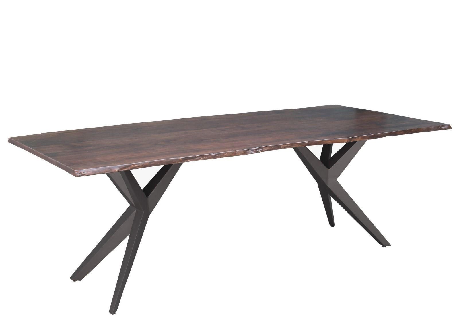 BAUMTISCH Akazie 160x90x76 braun lackiert Beine anthrazit matt FREEFORM 4 #25 - Braun, Holz (90/160/76cm) - Massivmoebel24