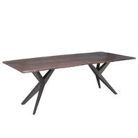 BAUMTISCH Akazie 160x90x76 braun lackiert Beine anthrazit matt FREEFORM 4 #25 - Braun, Holz (90/160/76cm) - Massivmoebel24