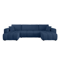 WOHNLANDSCHAFT Aice U-Form 317 cm – mit Schlaffunktion, Bettkasten, Kissen & bequemer Wellenfederung - Blau, Kunststoff (317/85/146cm) - Wohnideebilder