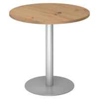 PAUSENTISCH klein STF 80/80/74,5 cm in Wildeiche/Silberfarben - Wildeiche/Silberfarben, Holzwerkstoff (80/80/74.5cm) - bümö