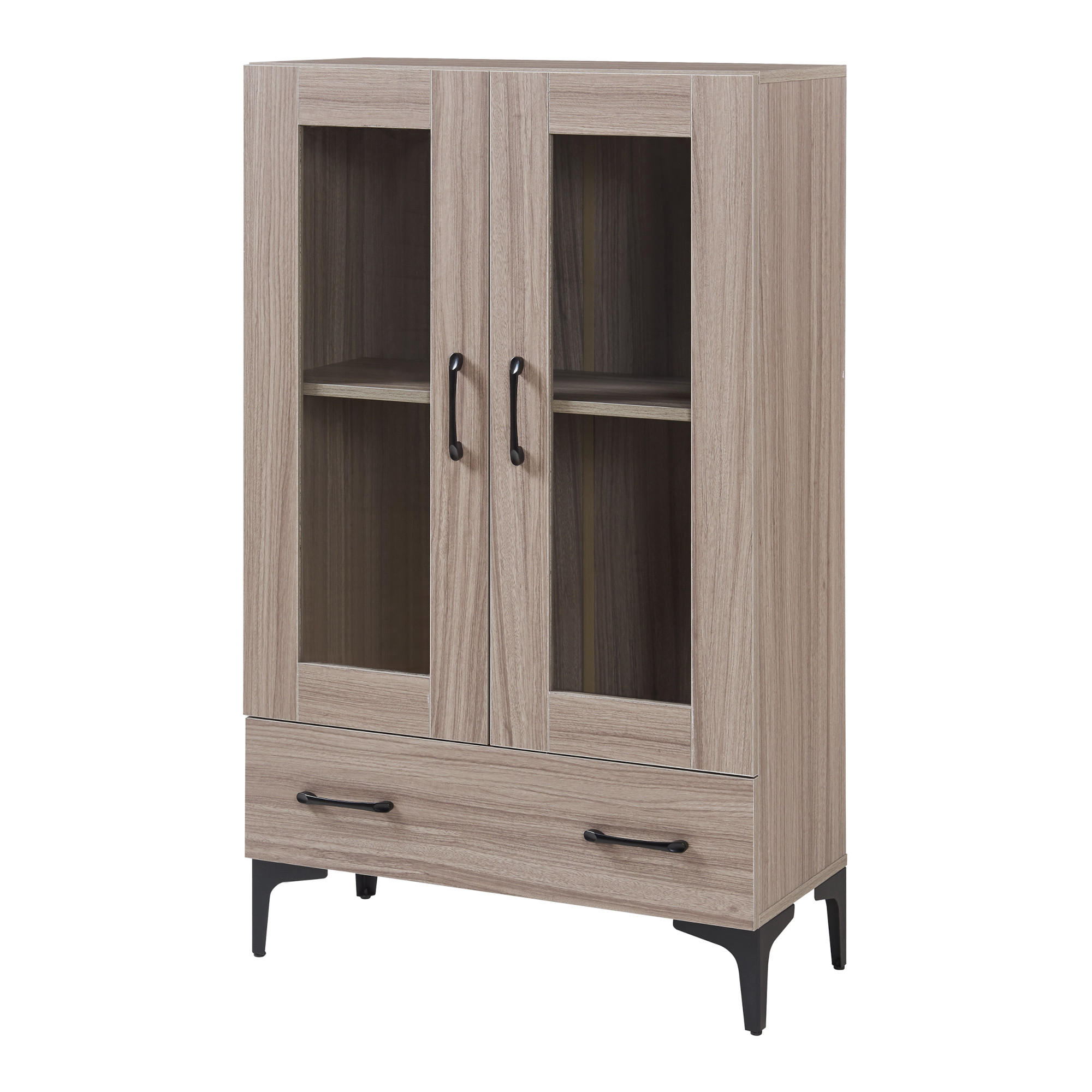 VITRINE Søndersø - Sonoma Eiche, Glas/Holzwerkstoff (70/115/31cm) - [en.casa]