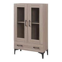 VITRINE Søndersø - Sonoma Eiche, Glas/Holzwerkstoff (70/115/31cm) - [en.casa]