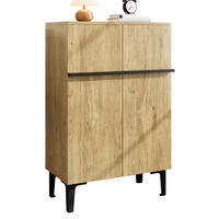 SCHUHSCHRANK 95x60x34.5 2 Türen Stauraum Verstellbare Böden - Schwarz, Holzwerkstoff (34.5/95/60cm) - FLIEKS