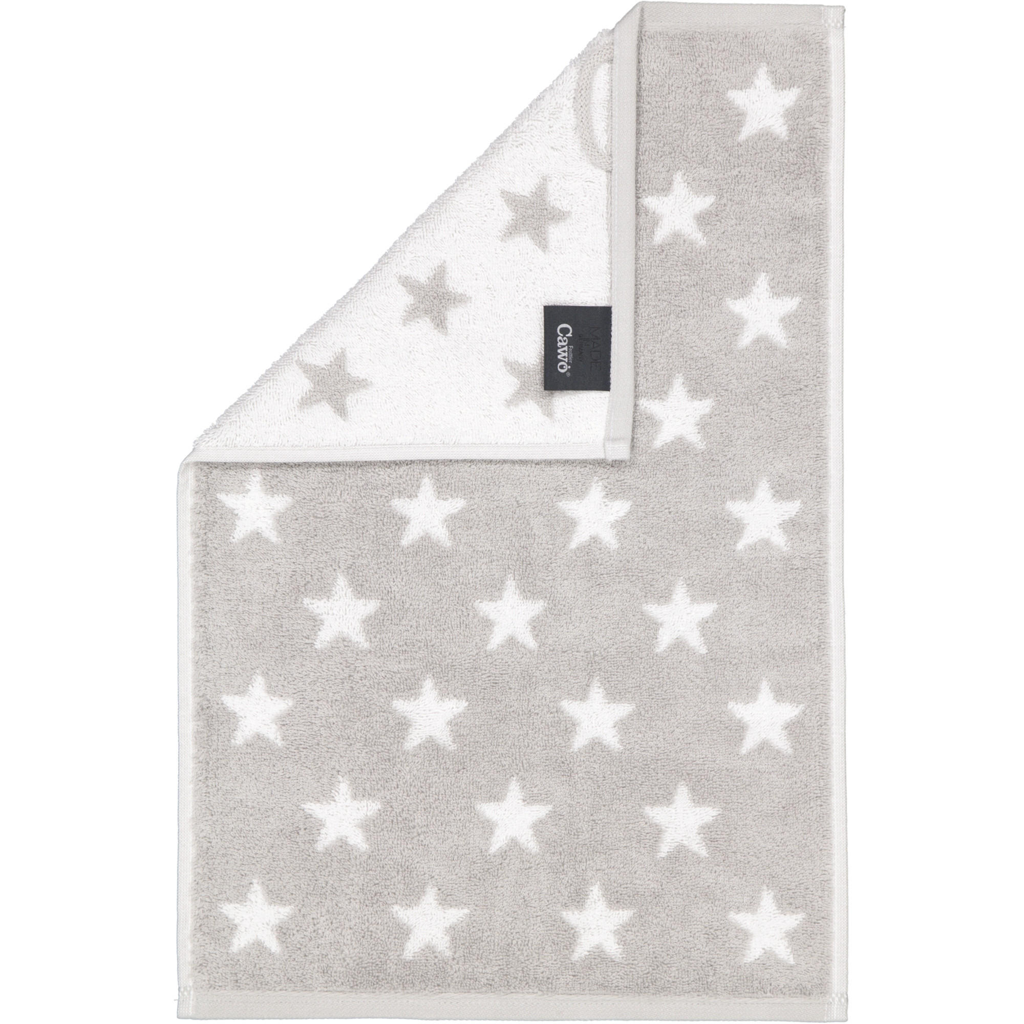 GÄSTETUCH NEW STARS STERNE KLEIN 6261 PLATIN/WEISS - 76 - Grau, Textil (30/50cm) - Cawoe