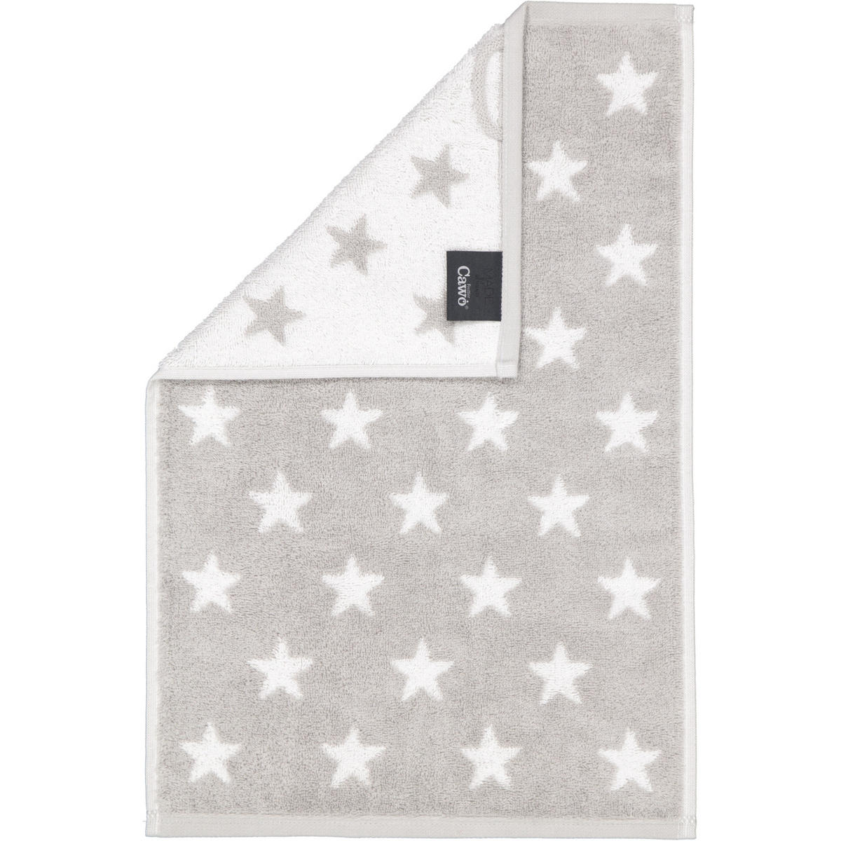 GÄSTETUCH NEW STARS STERNE KLEIN 6261 PLATIN/WEISS - 76 - Grau, Textil (30/50cm) - Cawoe