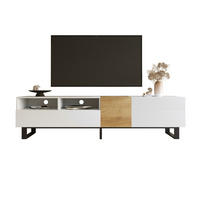 TV-SCHRANK Modern Weiß & Holzoptik Minimalistisch 180x50cm - Weiß, Holz (44.5/13/103.5cm) - FLIEKS