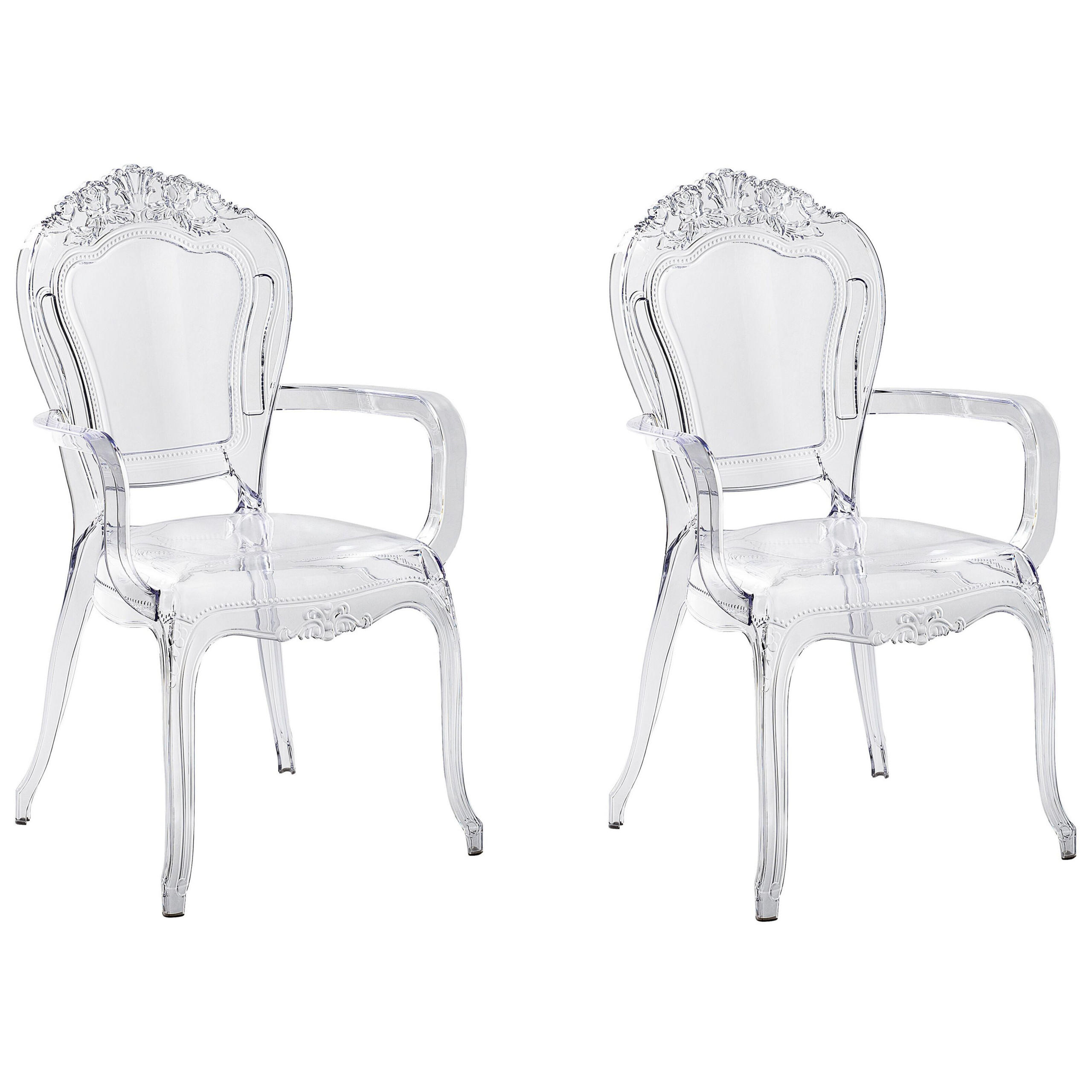ESSZIMMERSTUHL 2er-Set Kunststoff Transparent Vermont - Transparent, Kunststoff (52/98/53cm) - Beliani