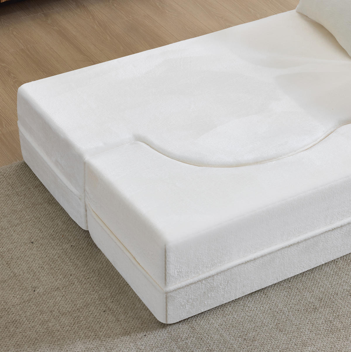 SCHLAFSOFA aus Schaumstoff und Federkern Weiß faltbar, modular und vielseitig nutzbar - Weiß, Kunststoff (198/76/60cm) - Modfu