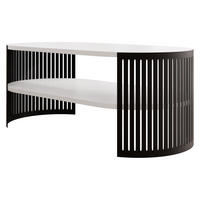 COUCHSITCH Fikoli Oval I - Schwarz/Weiß, Holzwerkstoff/Metall (100/50/40cm) - MIRJAN24