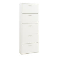 SCHUHSCHRANK Sykkylven - Weiß, Holzwerkstoff (60/169/24cm) - [en.casa]