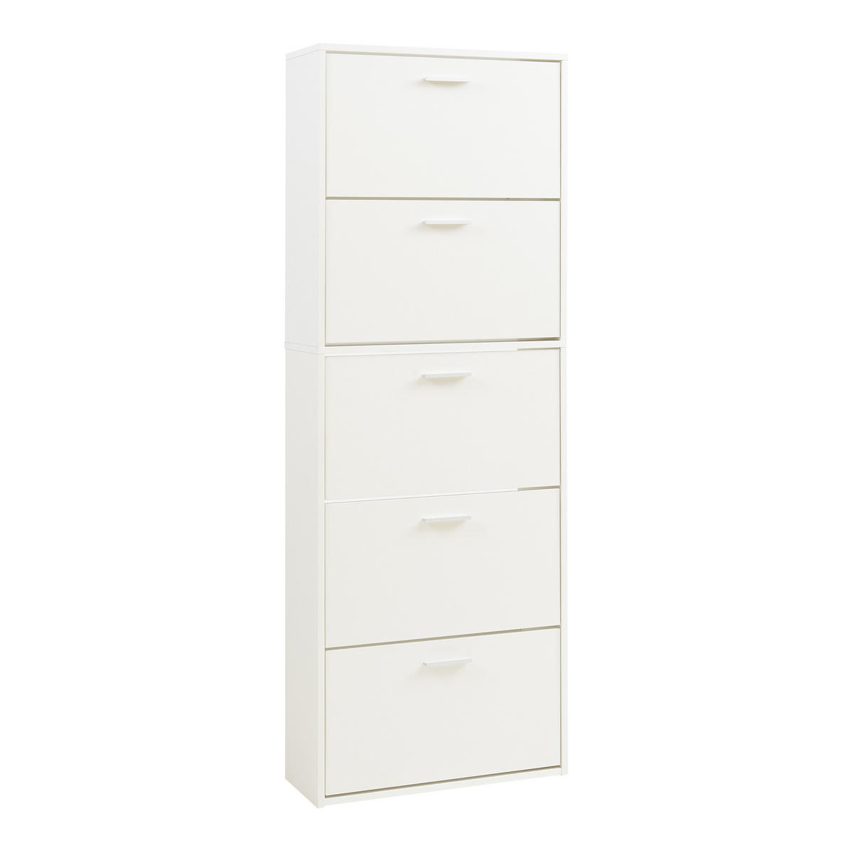 SCHUHSCHRANK Sykkylven - Weiß, Holzwerkstoff (60/169/24cm) - [en.casa]