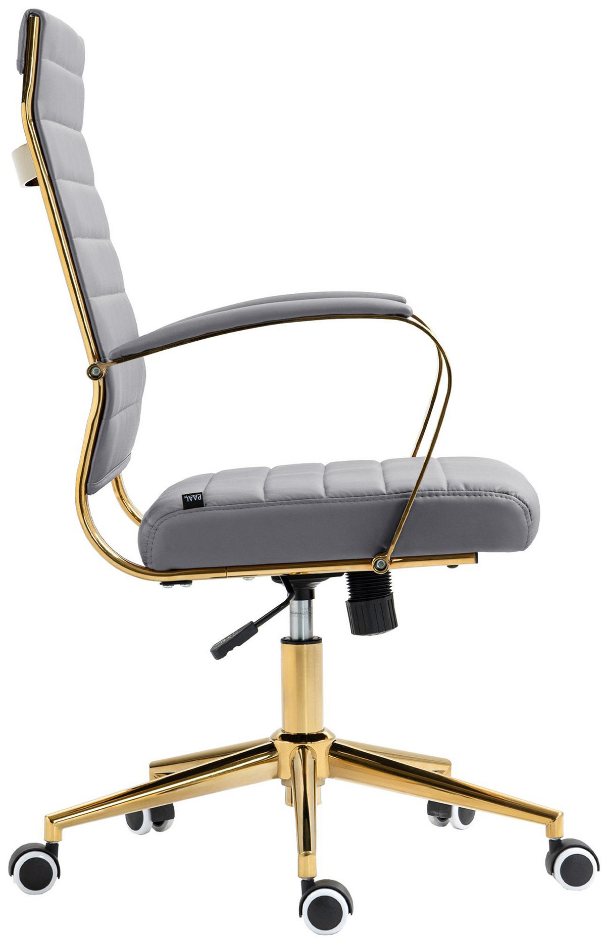 BÜROSTUHL Vantor Kunstleder grau - Goldfarben/Grau, Metall (57/109/59cm) - TPFLiving