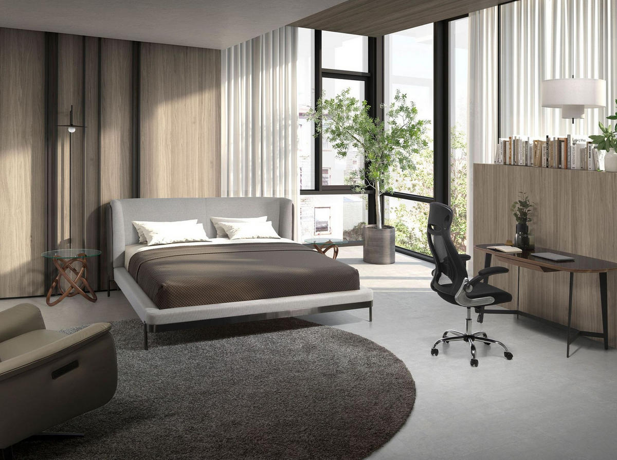 SCHREIBTISCH Schreibtisch Nussbaum und schwarzem Stahl mit schwarzer Glasplatte 140/72/76 cm - Walnussfarben/Schwarz, Holz/Metall (72/140/76cm) - ANGEL CERDA