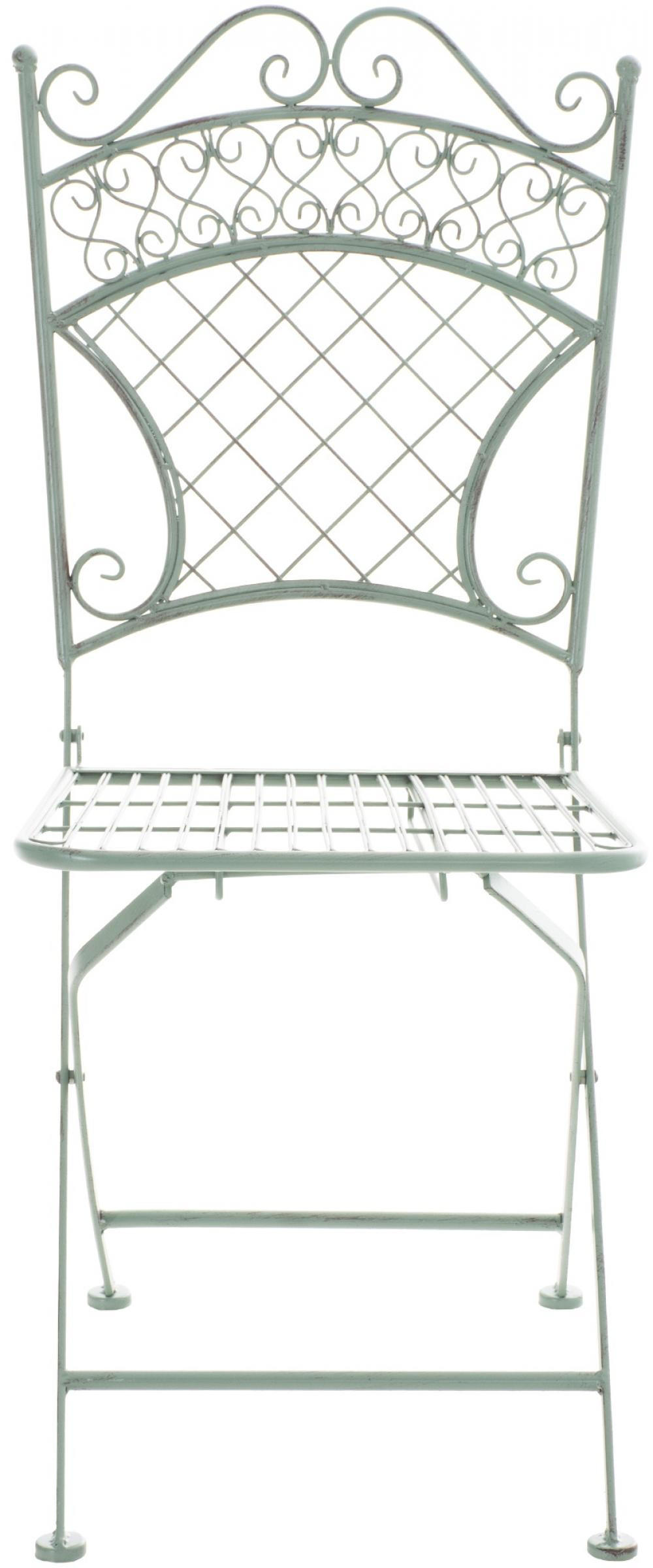 GARTENKLAPPSTUHL Metall Antik-Grün - Grün, Metall (42/94/40cm) - CLP
