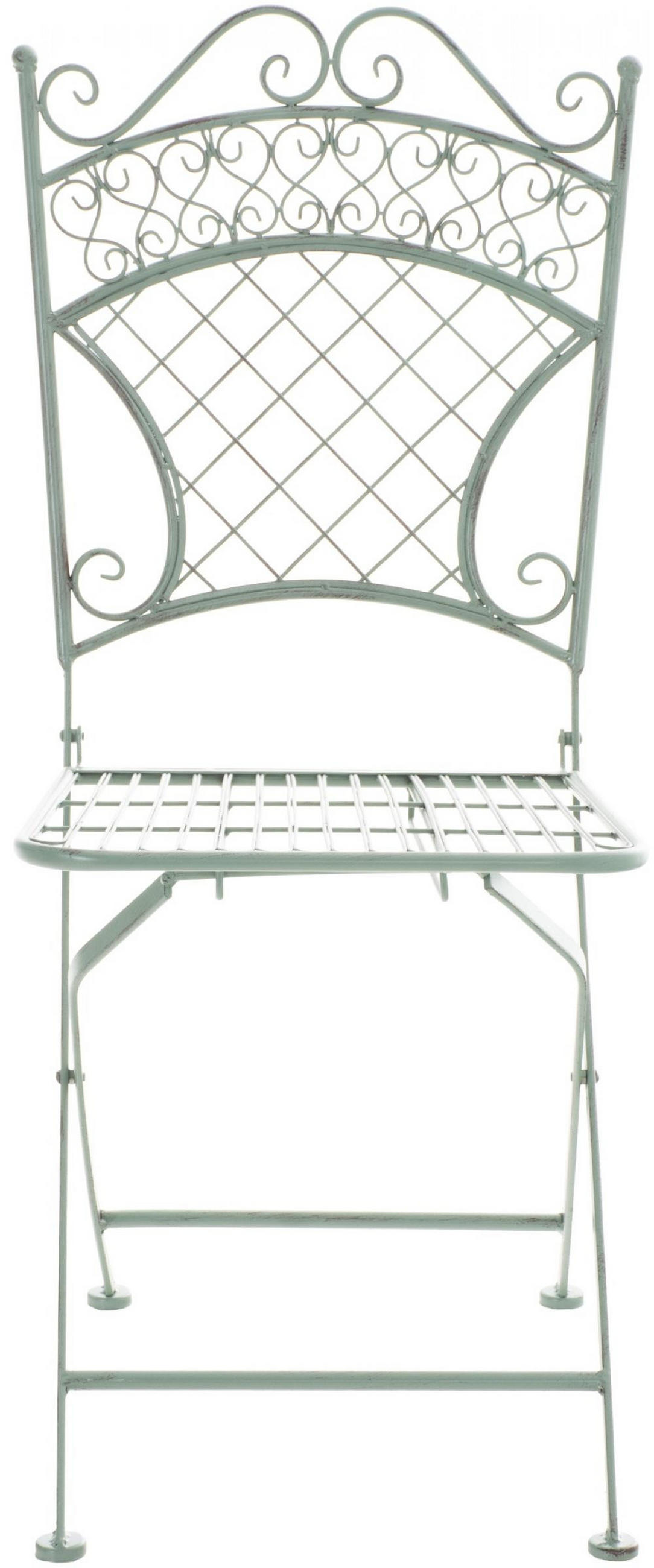 GARTENKLAPPSTUHL Metall Antik-Grün - Grün, Metall (42/94/40cm) - CLP