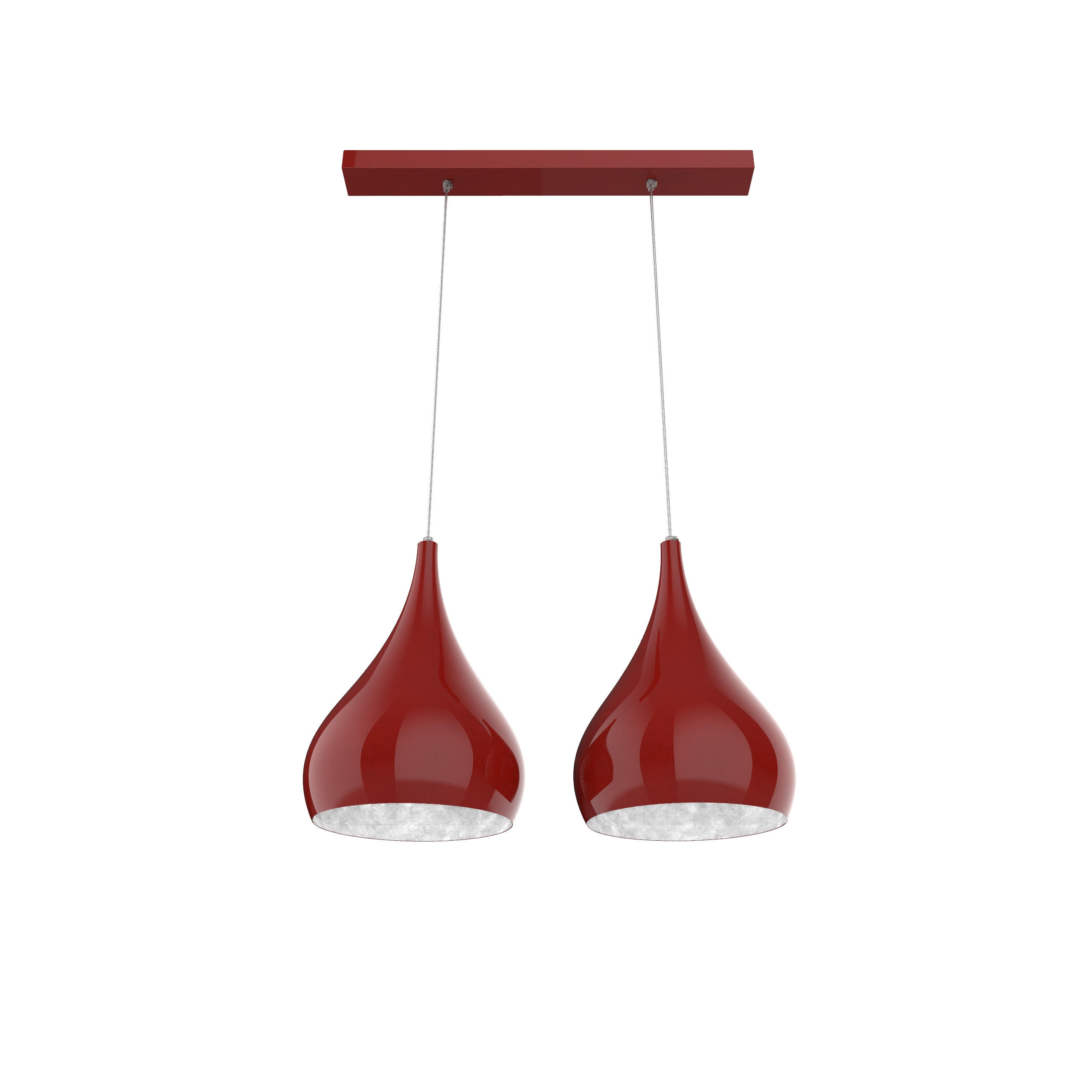 HÄNGELEUCHTE - Rot, Metall (55/25/55cm) - Lumicom