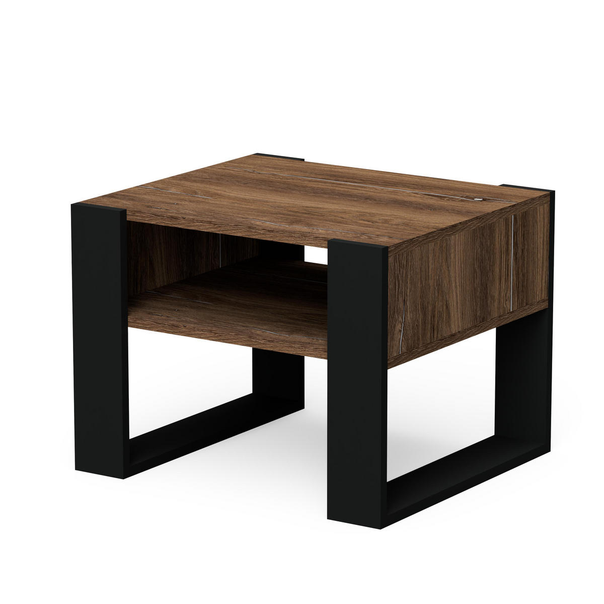 COUCHTISCH CORA65 - Eichefarben/Schwarz, Holzwerkstoff (65/53.6/45cm)