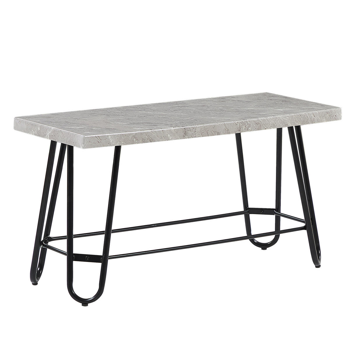 ESSGRUPPE Marmor Optik Grau 4-Sitzer 110/70 cm Kempton - Grau, Holzwerkstoff (110/76/70cm) - Beliani