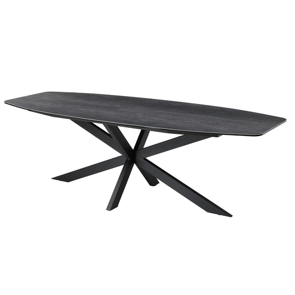 ESSTISCH oval aus Keramik 200cm, grau - Grau, Metall (200/100/76cm) - Giga Meubel