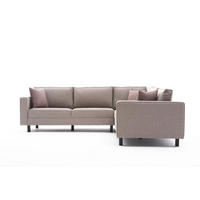 ECKSOFA schlichte Eleganz, lose Rückenkissen - Beige/Creme, Holz/Buchenholz (258/258cm) - myHomelando