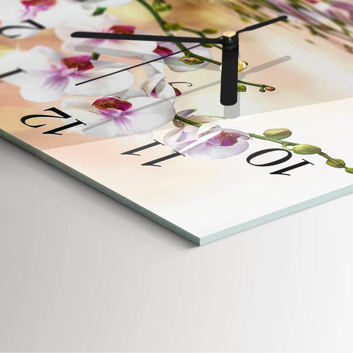 WANDUHR 30x30 cm - Orchidee - Multicolor, Glas (30/30/0.4cm) - TULUP