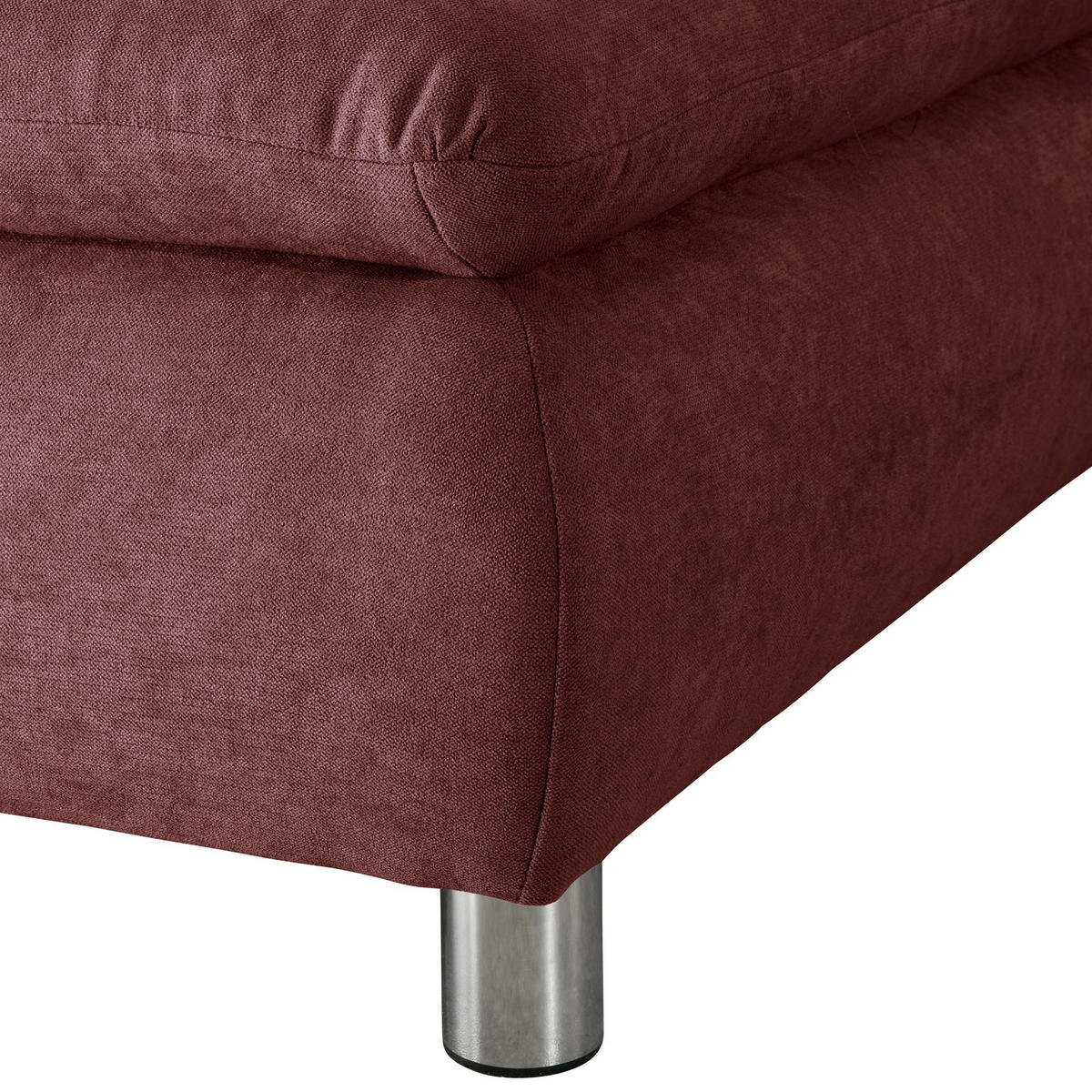 ECKSOFA mit Ottomane links Kaye Flachgewebe rot - Rot, Kunststoff (190/270cm) - 58aufmkessel