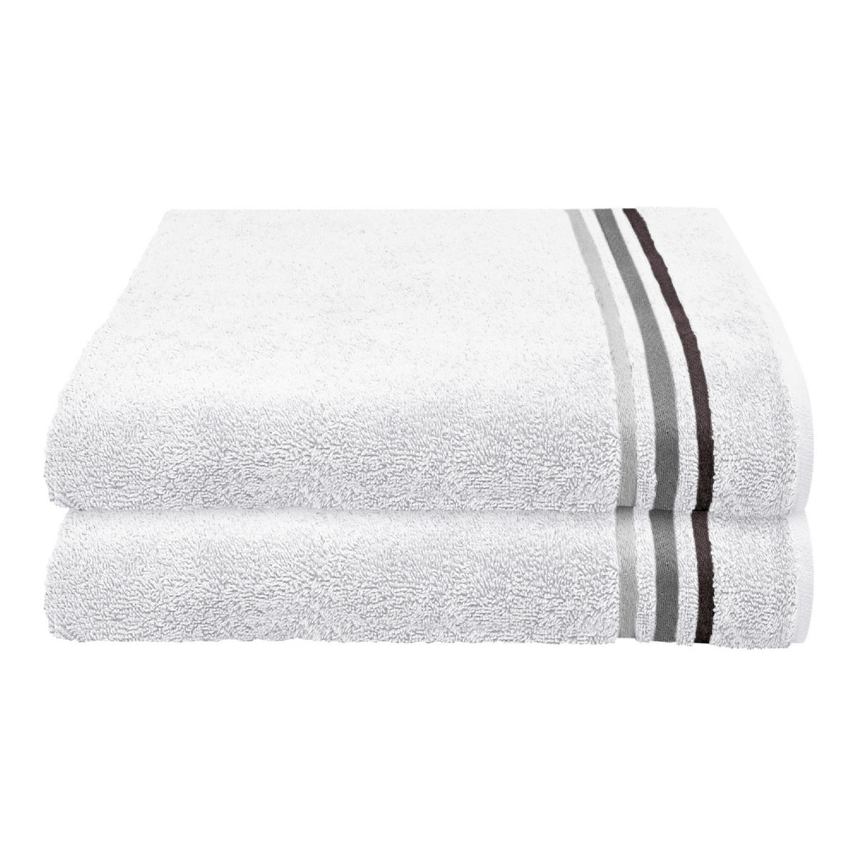 DUSCHTUCHSET Skyline Color - 2-teilig - 70 x 140 cm - Weiß - Weiß, Textil (70/140cm) - SCHIESSER