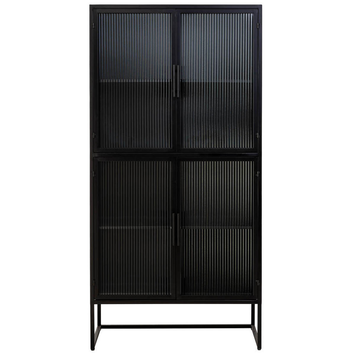 VITRINE aus Metall, schwarz, 80x39x161cm - Schwarz, Metall (80/161/38.5cm) - Wanderlust