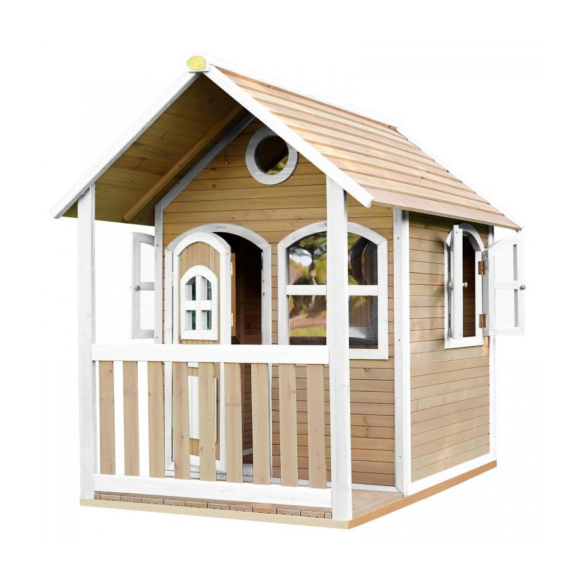 SPIELHAUS Maisonette Alex Braun Weiß - Weiß, Holz (137/178/191cm) - Axi House