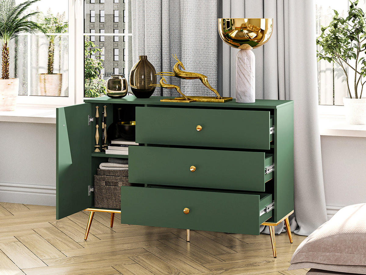KOMMODE – 120 cm – Forest – Grün - Grün, Holzwerkstoff (120/85/40cm) - hi-markt