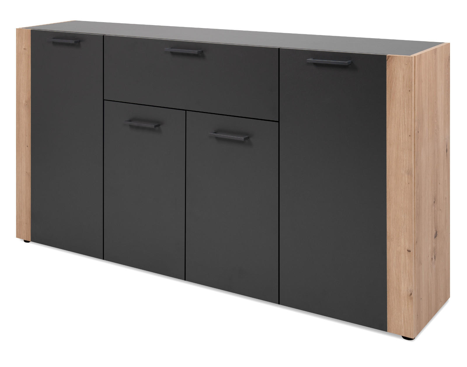 Furn.Design Sideboard Anthrazit, Eiche Artisan 162x85x34.5 cm