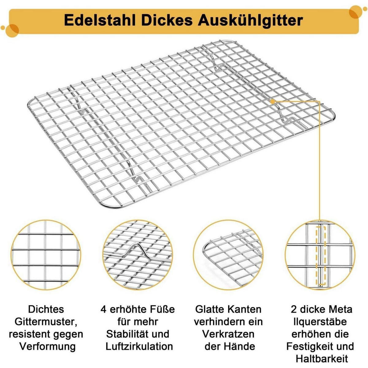 BACKBLECH mit Abkühlgitter 2-teiliges Set 31,4 x 24,6 cm - Silberfarben, Metall (24.6/2.5/31.4cm)