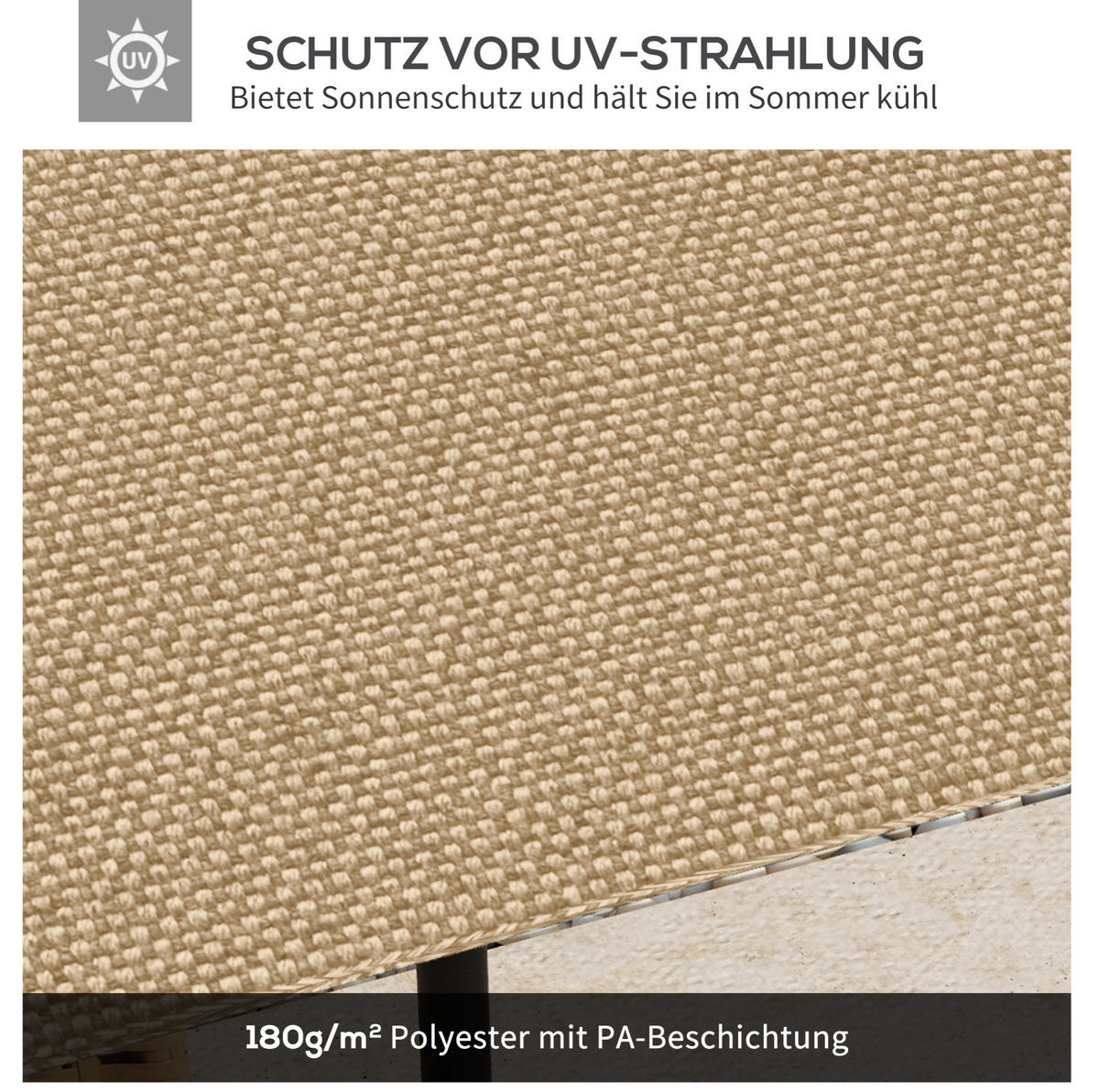 PAVILONOVÁ střecha 298/295 cm béžová z polyesteru s UV ochranou a odvodňovacími otvory - béžová, textil (295/1/298cm) - OKWISH