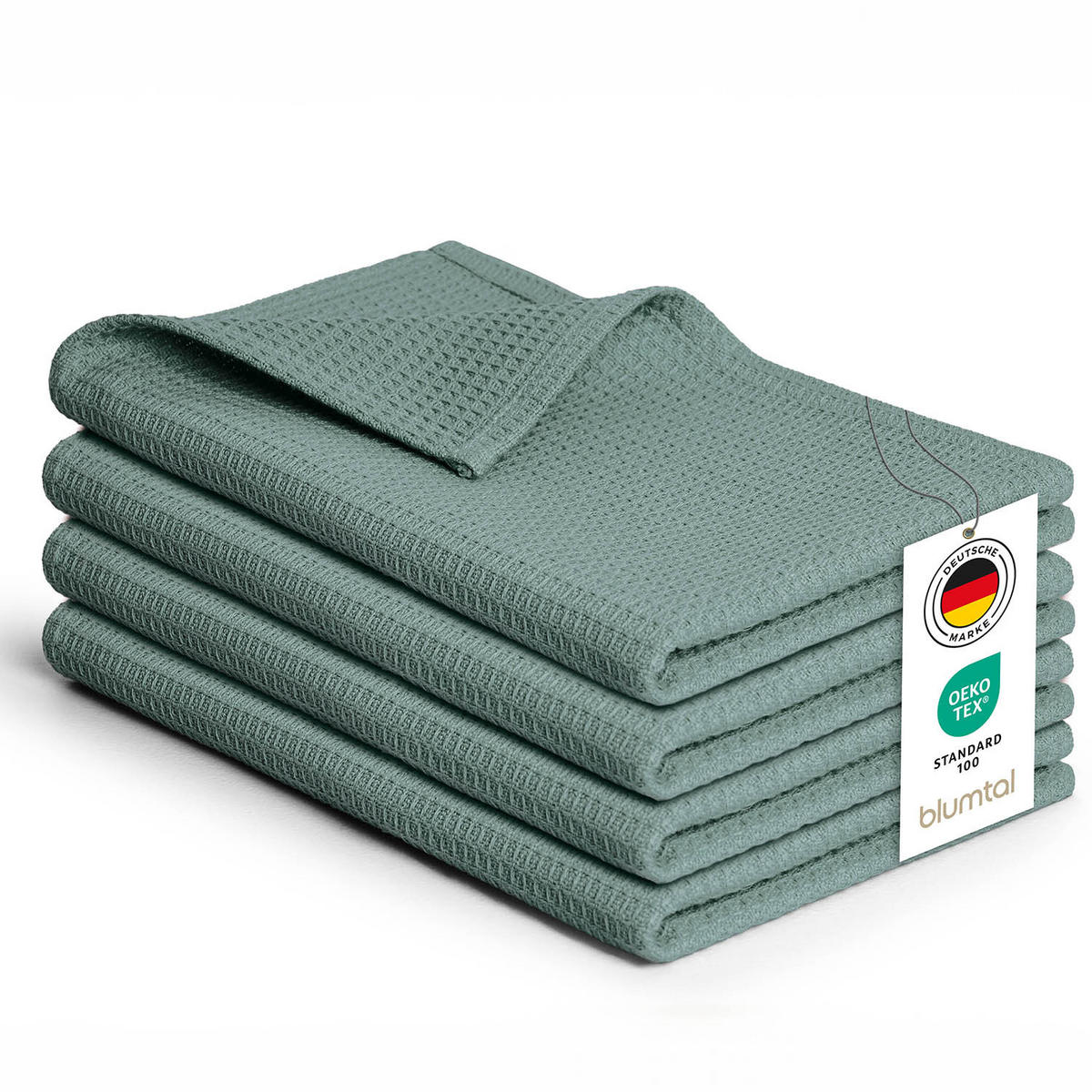 GESCHIRRTÜCHER Frigg 4er-Set, 50/70 cm, Grün - Grün, Textil (30/30cm) - Blumtal