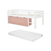 HALBHOCHBETT - 1 Person - holz - rosa, weiß Laniori - Weiß, Holz (90/190cm) - Vente-Unique