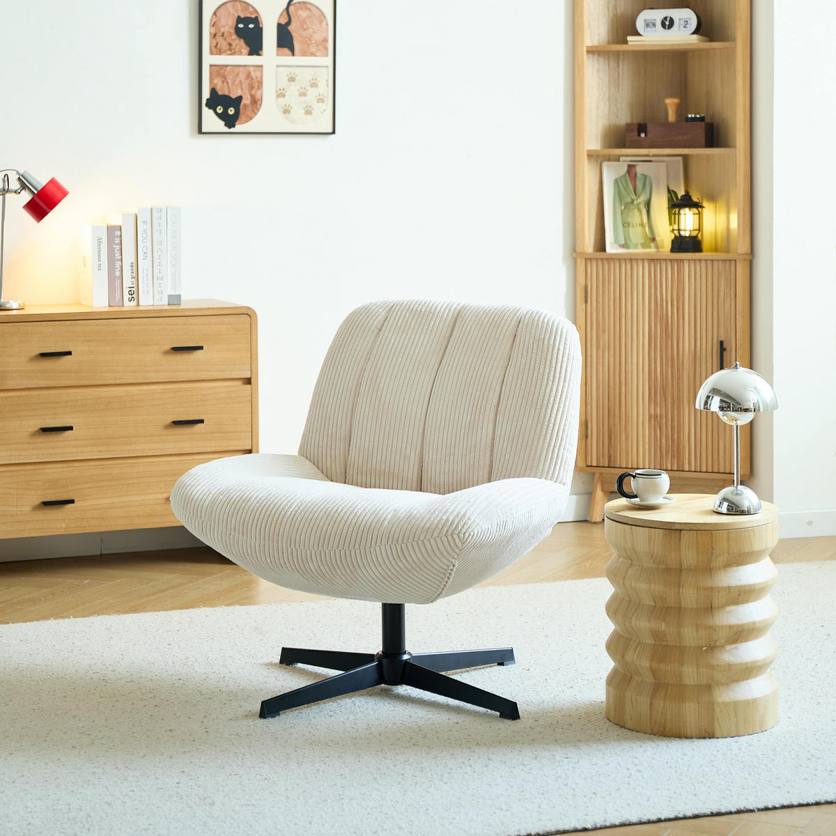 SESSEL Kord Beige - Beige, Textil (74/82/73cm) - Nordlys