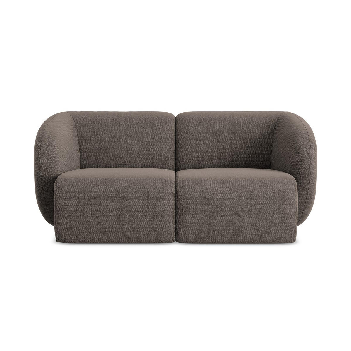 2-SITZER-SOFA Bouclé Stoff Braun - Schwarz/Mokka, Holzwerkstoff/Kunststoff (174/75/94cm) - LaMiaSofa