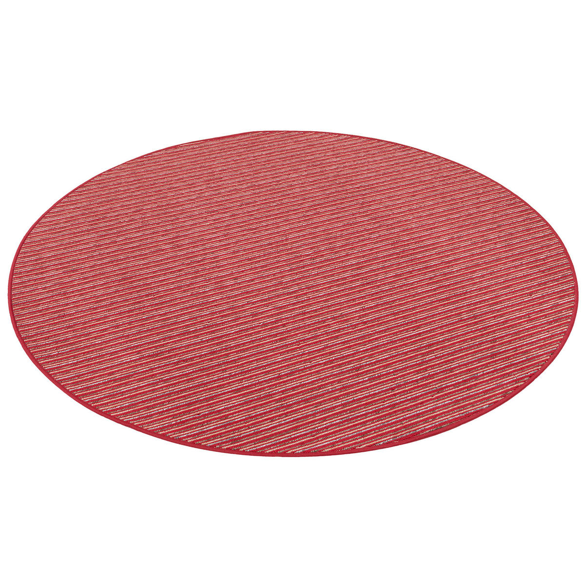 STREIFENBERBER TEPPICH MARTA RUND - Rot, Textil (160/160cm) - Snapstyle