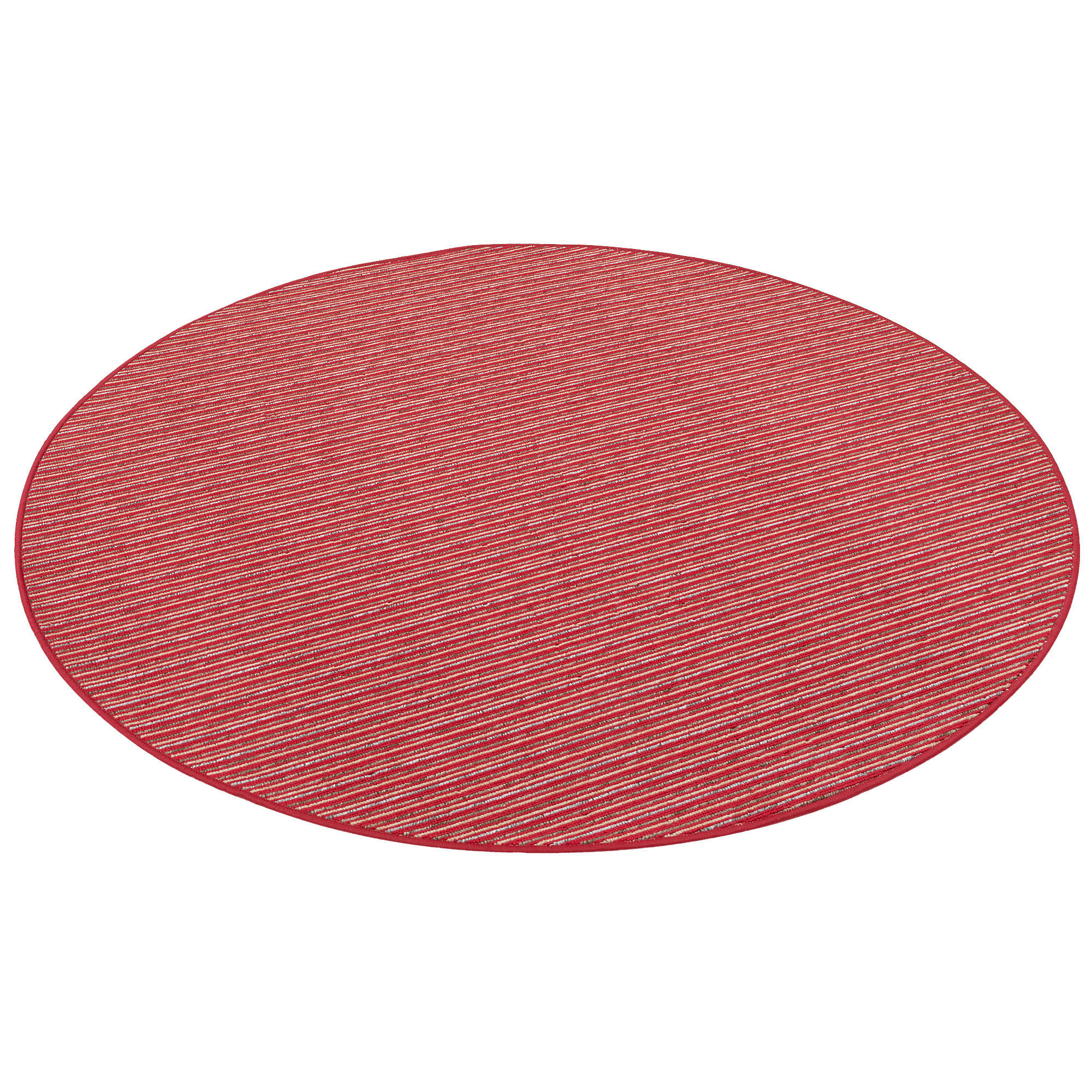 Thumbnail - Snapstyle Streifenberber, Rot, Textil, Rund, 200x200 cm, Teppiche & Böden, Teppiche