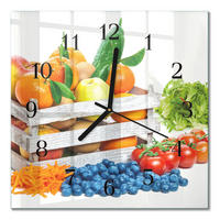 WANDUHR 30x30 cm - Gemüse - Multicolor, Glas (30/30/0.4cm) - TULUP